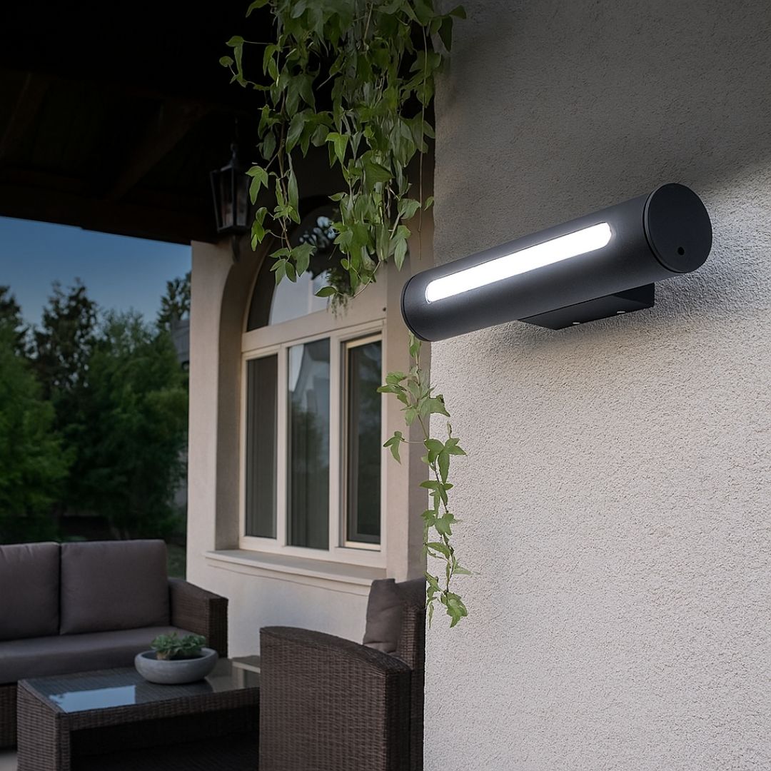 LED Buitengevelarmatuur Zwart IP44 Warm Wit