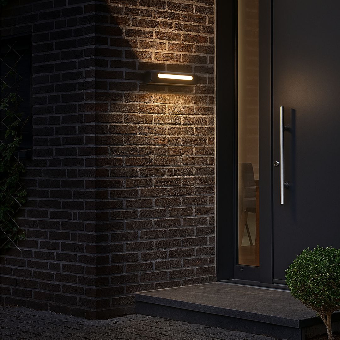 LED Buitengevelarmatuur Zwart IP44 Warm Wit