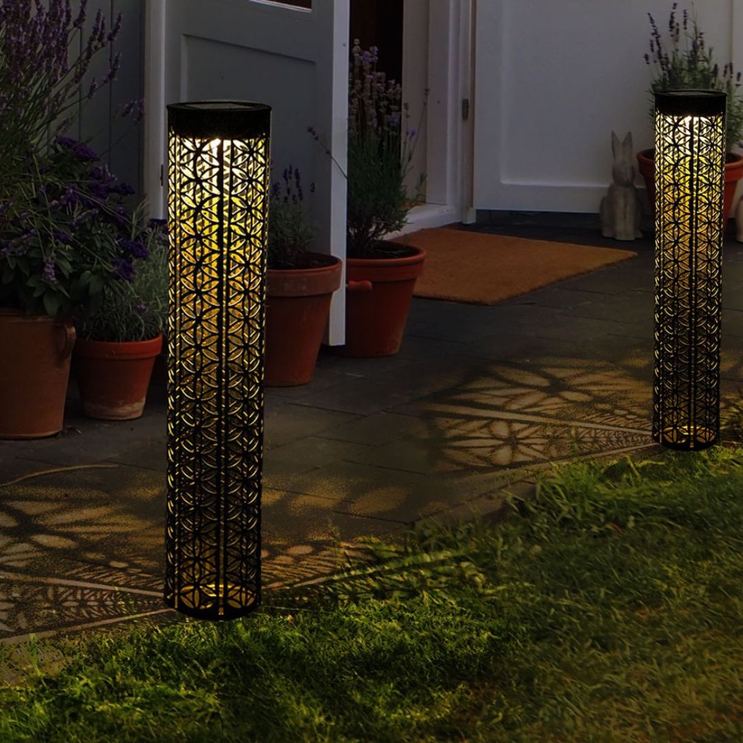 Zonne tuinlampen Zwart Goud LED Buiten Waterdicht IP44