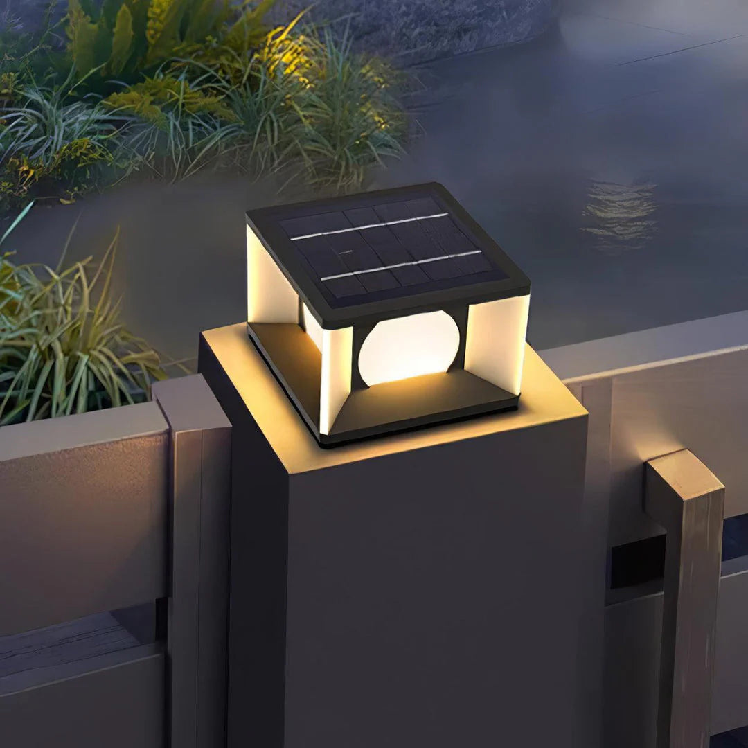Vierkante Buitenlamp Zwart Eclipse Cube met Ingebouwde LED Verlichting