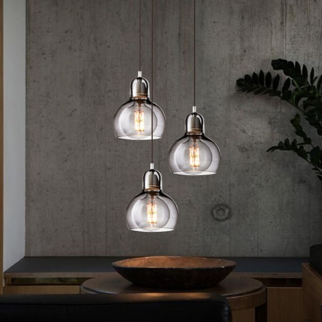 Retro Glazen Hanglamp Mega Bulb Ø11–18 cm E27 Helder Amber Rookgrijs