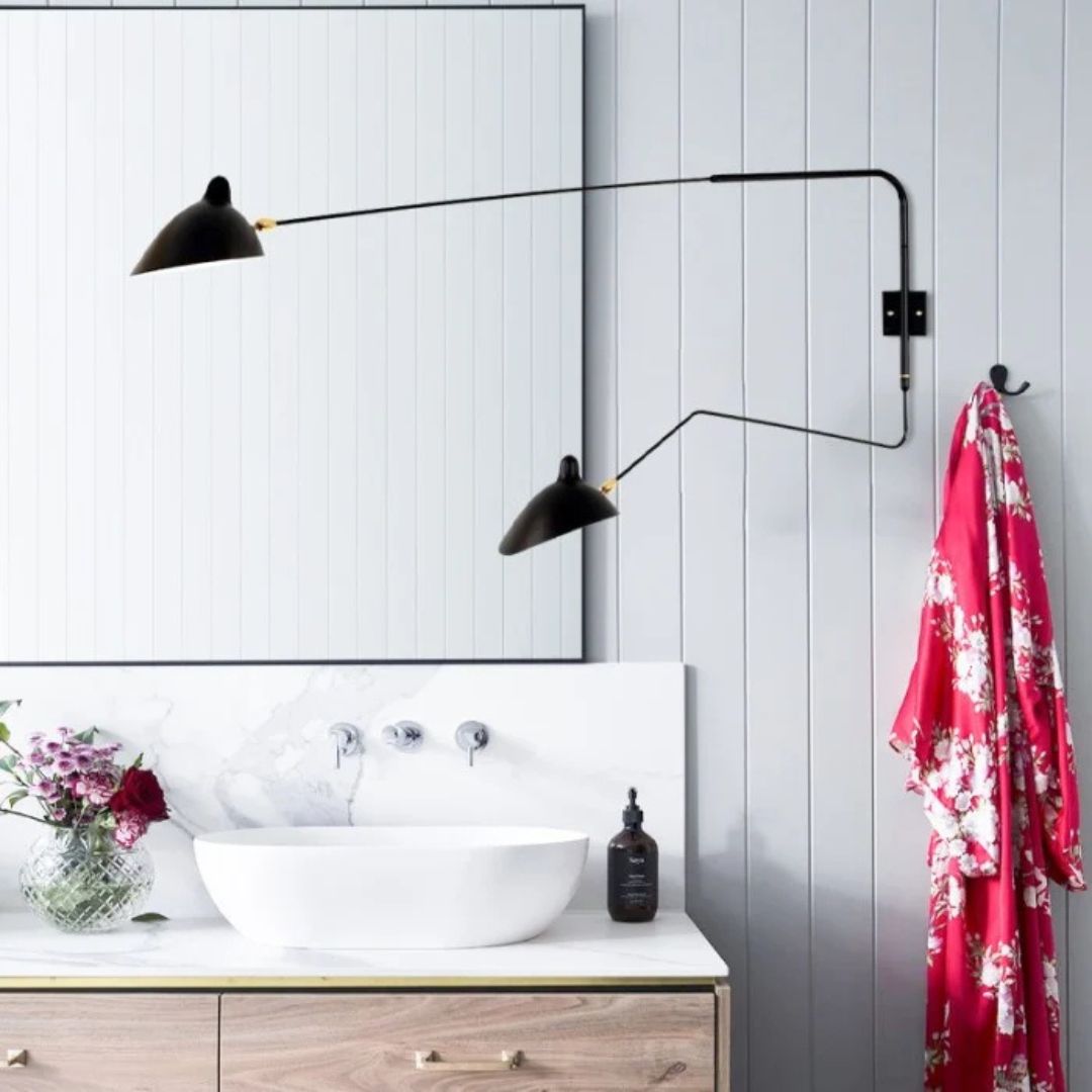 Verstelbare Wandlamp E14 Zwart/Wit 1-2 Koppen