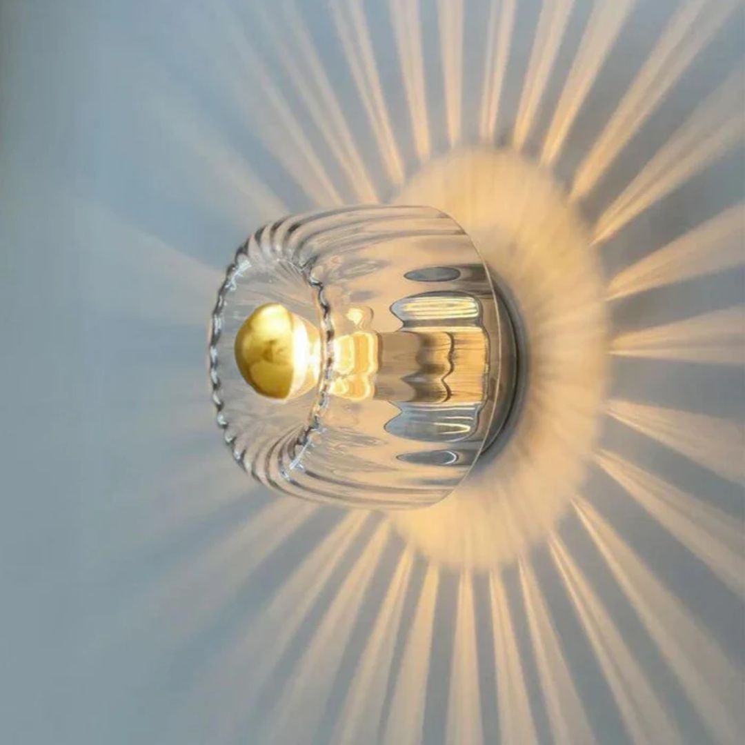 Nordic Bauhaus Wandlamp van Glas en IJzer - Minimalistisch Design voor Binnen
