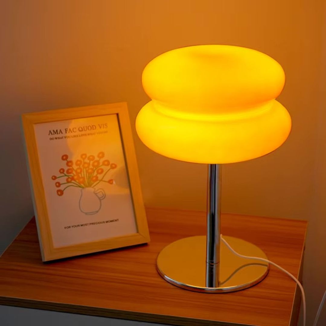 Glazen Tafellamp – Dimbaar, Retro, 30 cm Hoog
