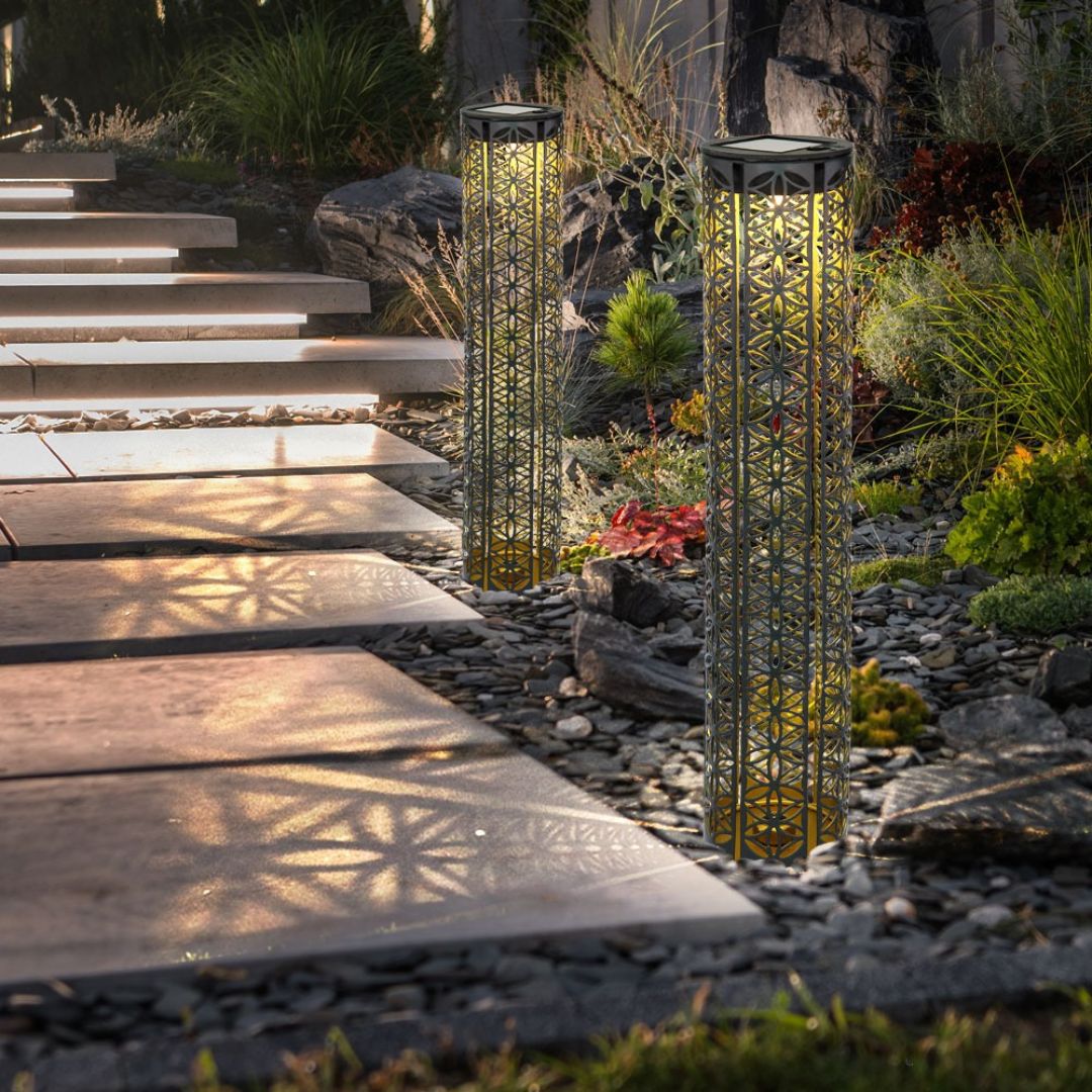 Zonne tuinlampen Zwart Goud LED Buiten Waterdicht IP44