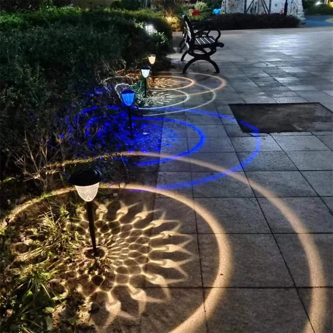 Solar Tuinlamp met Mandala Schaduwprojectie en Oplaadbare Batterij