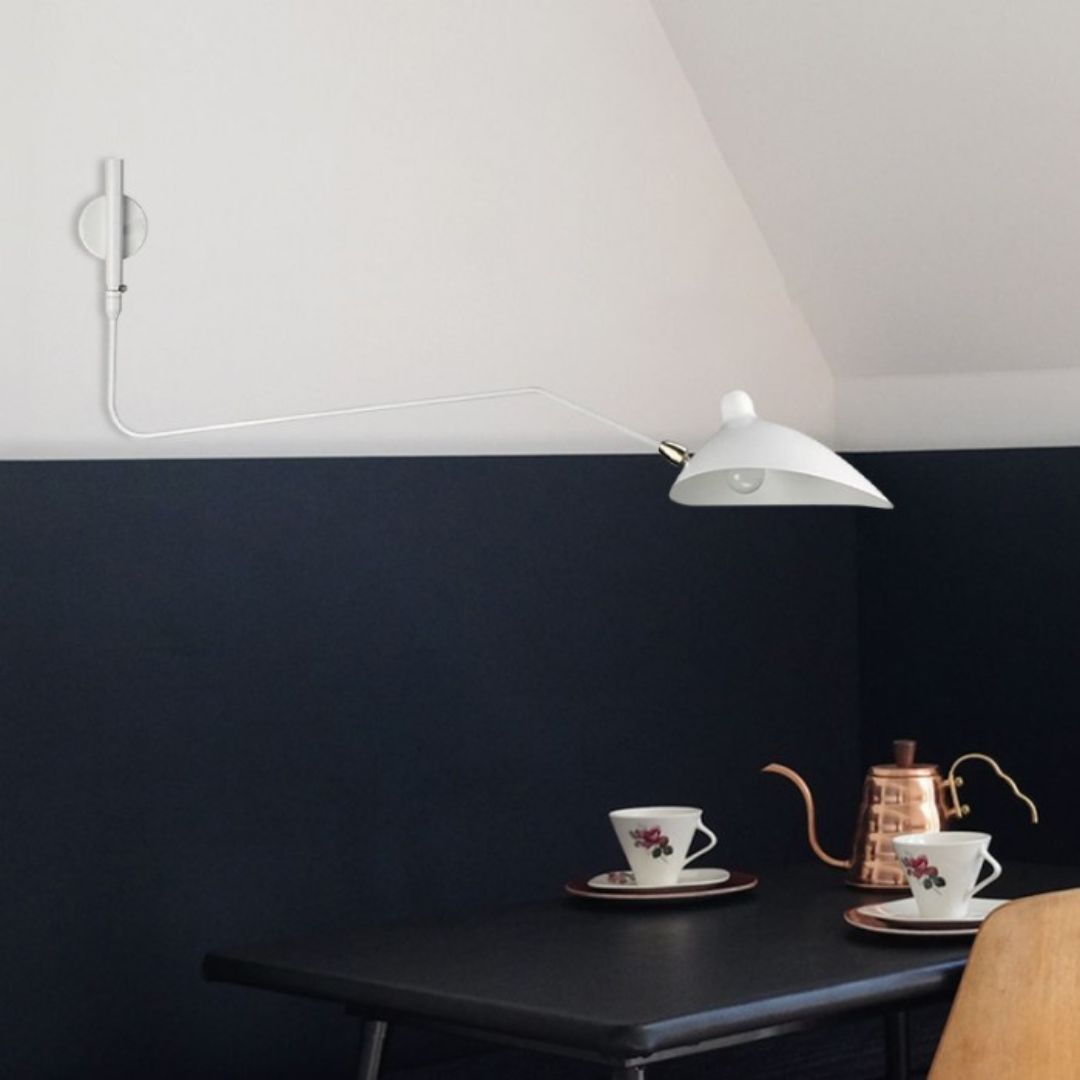 Verstelbare Wandlamp E14 Zwart/Wit 1-2 Koppen