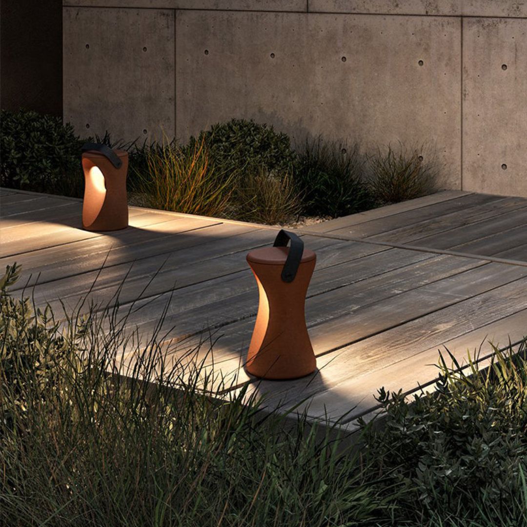 Solar Tuinverlichting - Waterdichte Buitenlamp op Zonne-energie in Bruin/Zwart