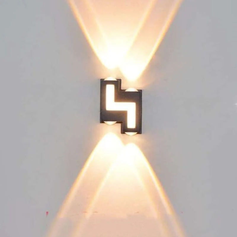 Zwarte Buiten Wandlamp met 7 LED's – Waterdicht en Duurzaam Verlichting