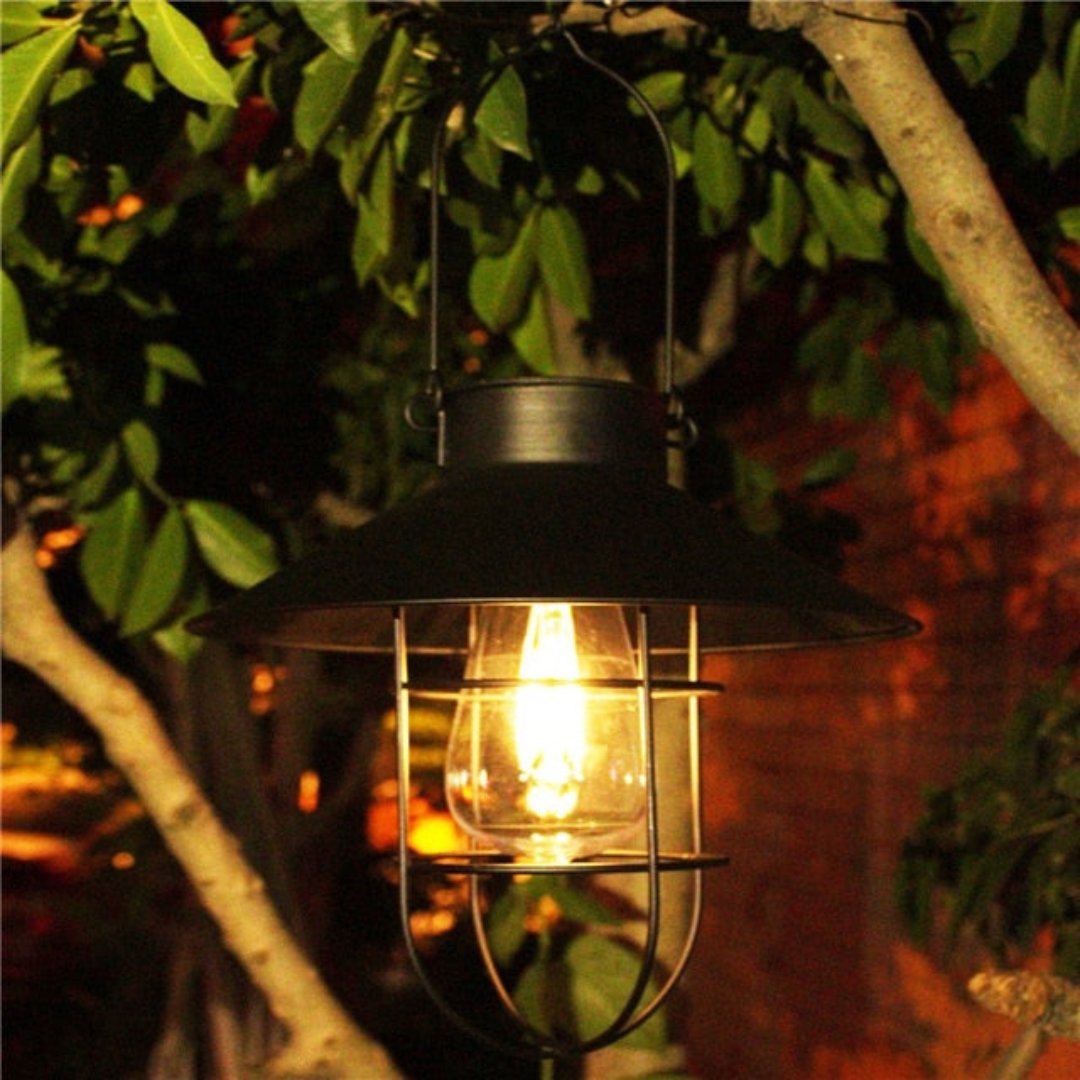 Hangende Buitenlamp met Sensor – Solar Tuinverlichting met Warme LED Verlichting