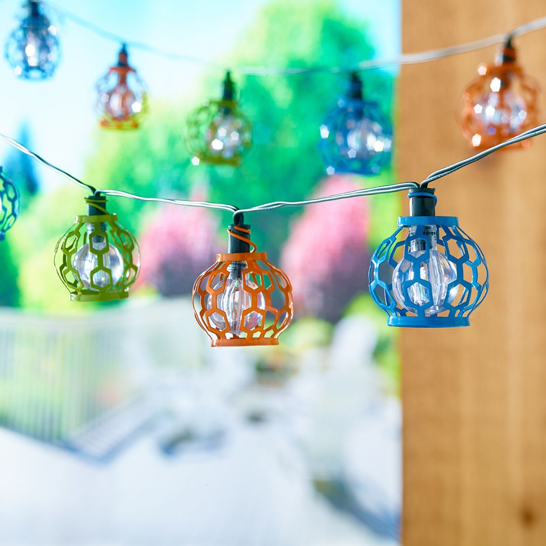 Solar Lichtslinger voor Buiten met 20 LED's en Metalen Kooi in 3 Kleuren