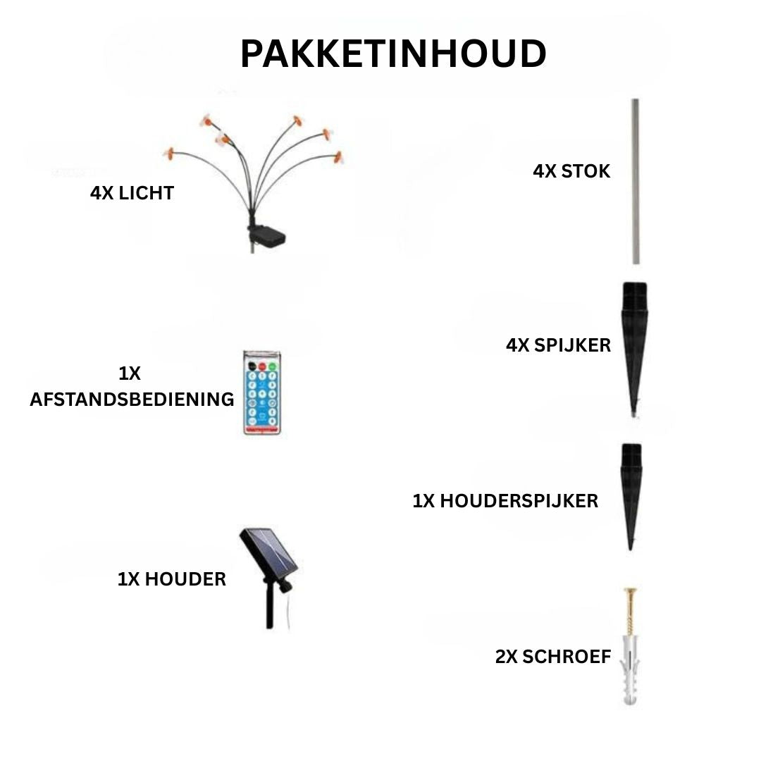 Waterdichte Tuinlampen Solar met 24 LED's – Zonne-energie Bijontwerp