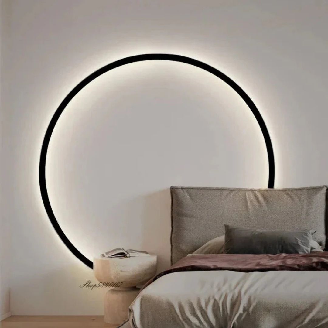 LED Wandlamp Moderne Minimalistische Cirkel – Warm Zwart of Goud