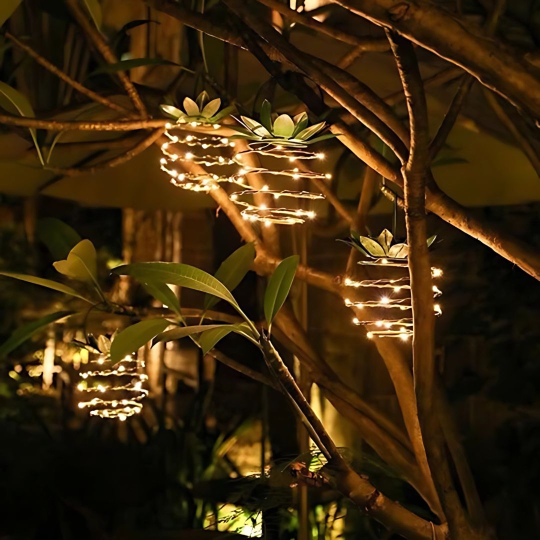Buitenlamp Zonne Energie Ananasvormig – Sfeervolle Tuinverlichting 28 cm