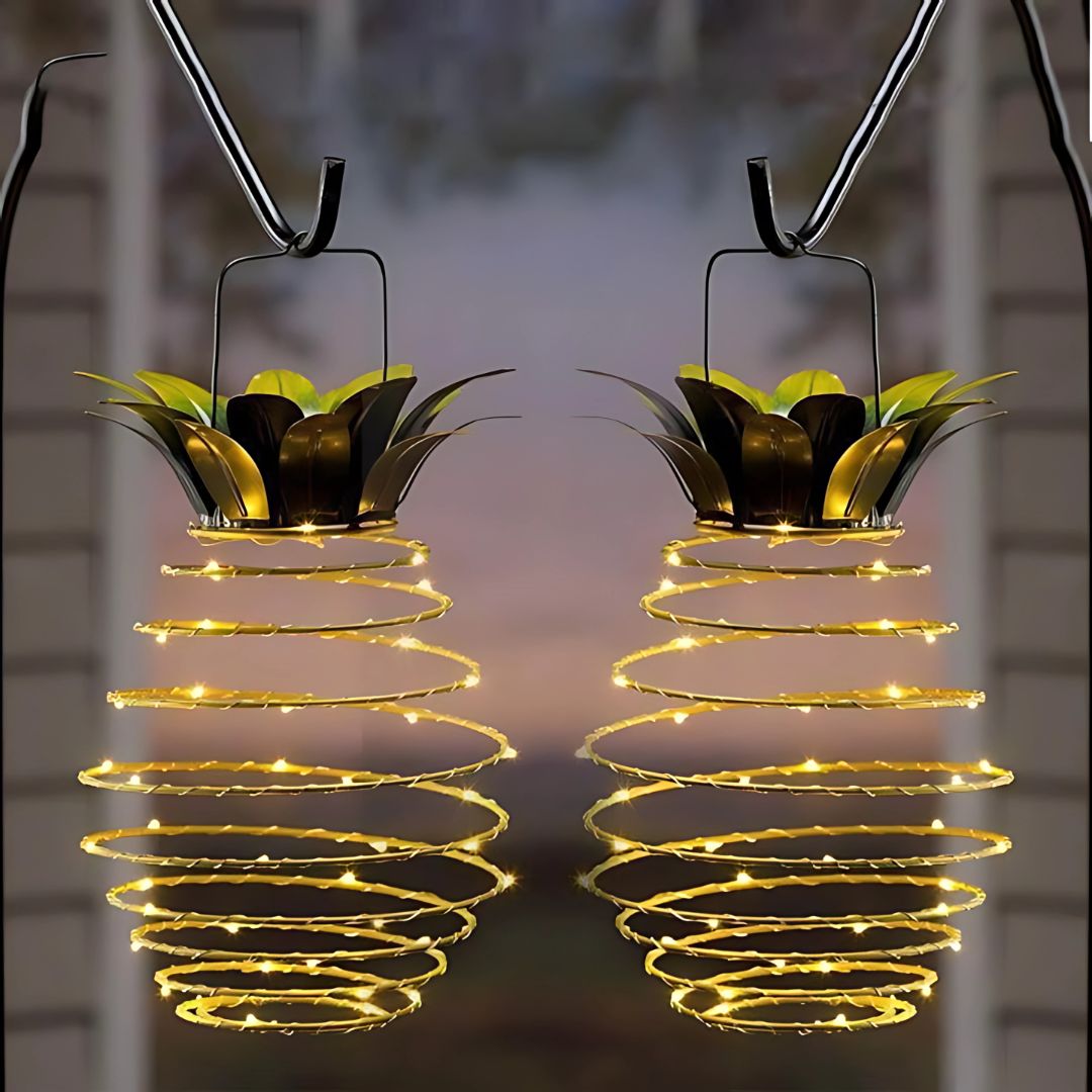 Buitenlamp Zonne Energie Ananasvormig – Sfeervolle Tuinverlichting 28 cm