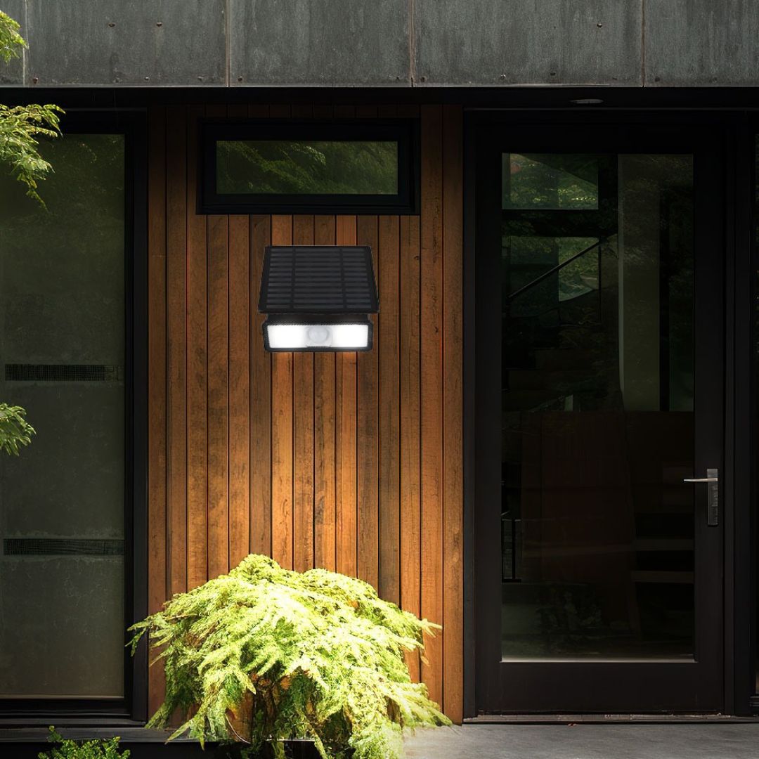 LED Solar Wandlamp met Bewegingssensor IP65 500 lm Zwart