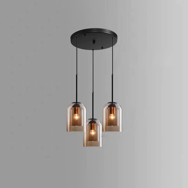 Glazen Hanglamp – Modern, Dubbele Laag, IJzer & Glas