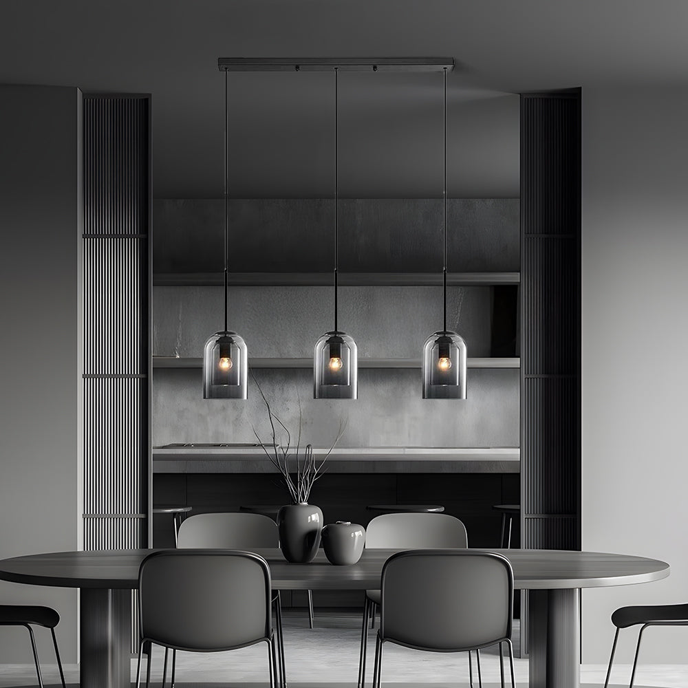Glazen Hanglamp – Modern, Dubbele Laag, IJzer & Glas