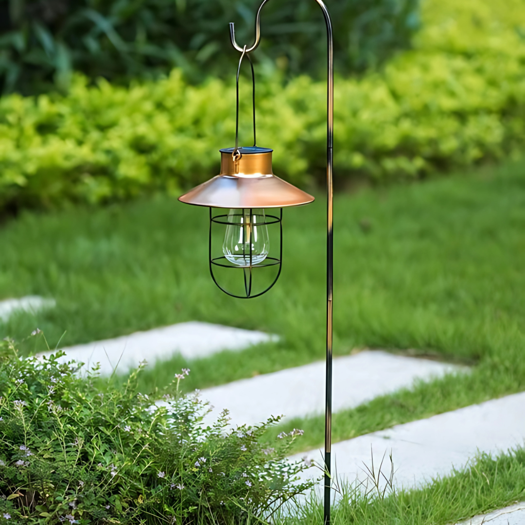 Hangende Buitenlamp met Sensor – Solar Tuinverlichting met Warme LED Verlichting