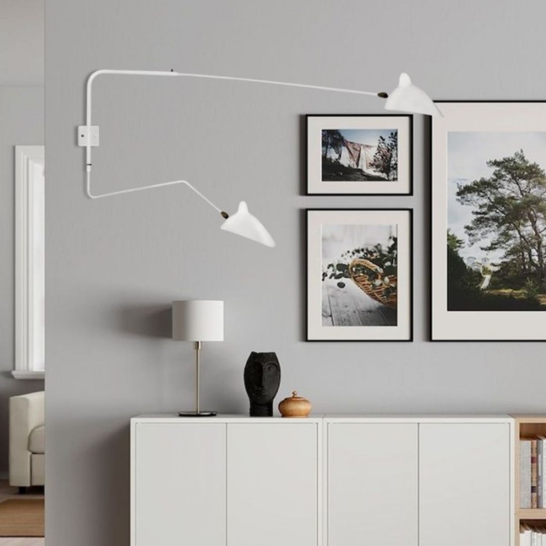 Verstelbare Wandlamp E14 Zwart/Wit 1-2 Koppen