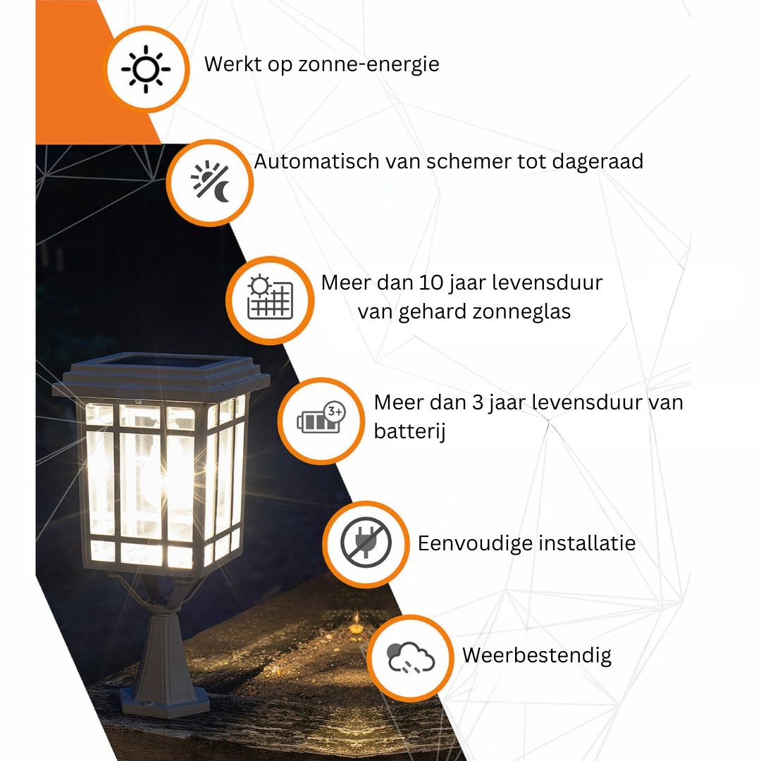 Zonne-energie Buitenlamp – Grijs Aluminium, 3 Montageopties