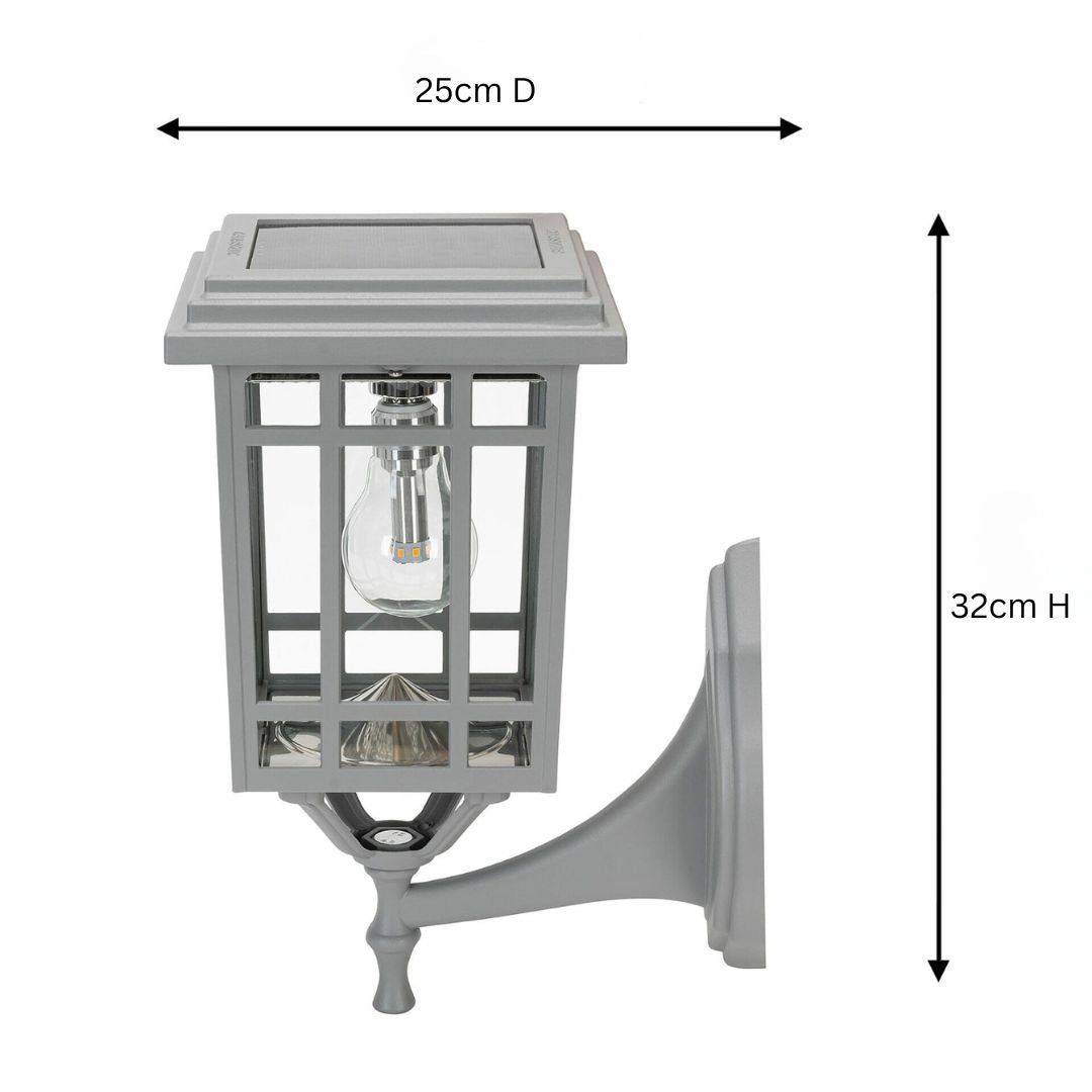 Zonne-energie Buitenlamp – Grijs Aluminium, 3 Montageopties