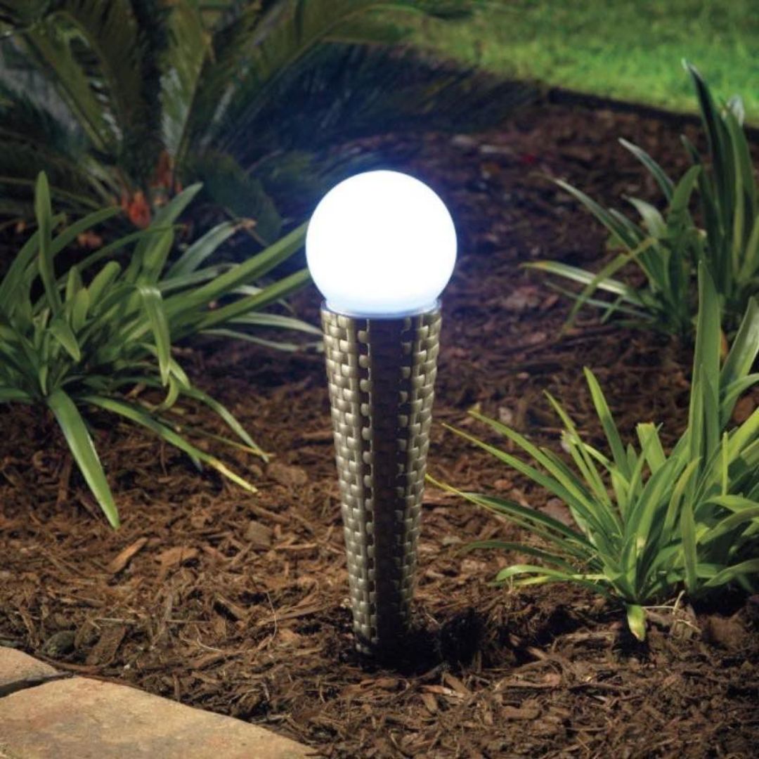 Solarpadverlichting 4-Pack Bruin Vlechtwerk met Matglazen Bol