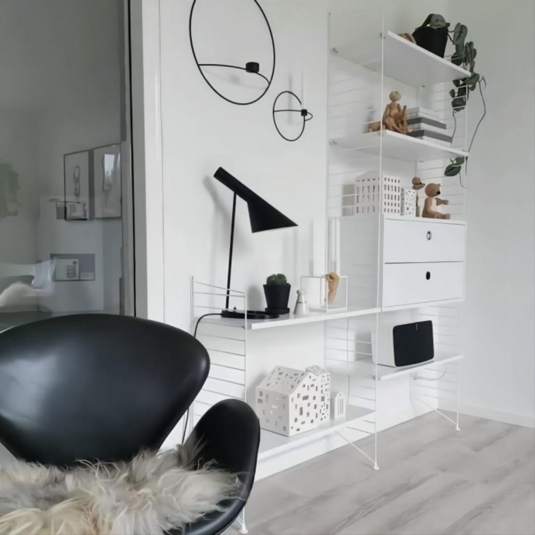 Verstelbare Bureaulamp E27 Zwart/Wit