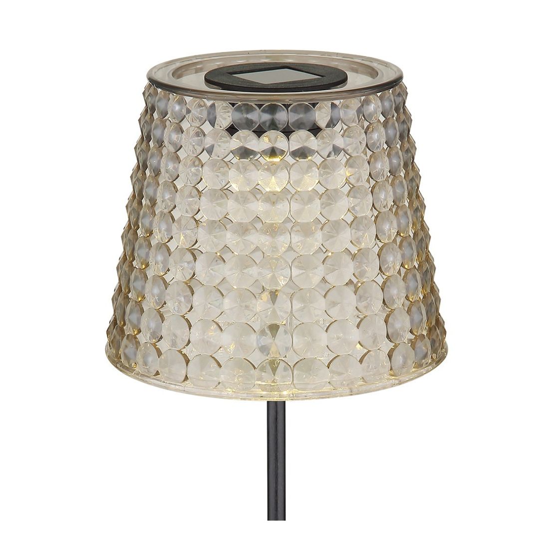 Zonne-LED tuinlampen met grondpin, zwart rookplastic