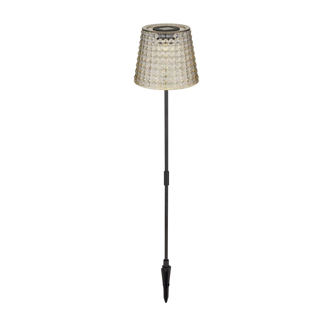 Zonne-LED tuinlampen met grondpin, zwart rookplastic
