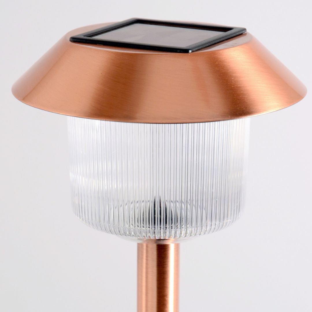 Koperen Zonnepadverlichting Buiten 12-Pack – Geborstelde Afwerking LED Pinnen