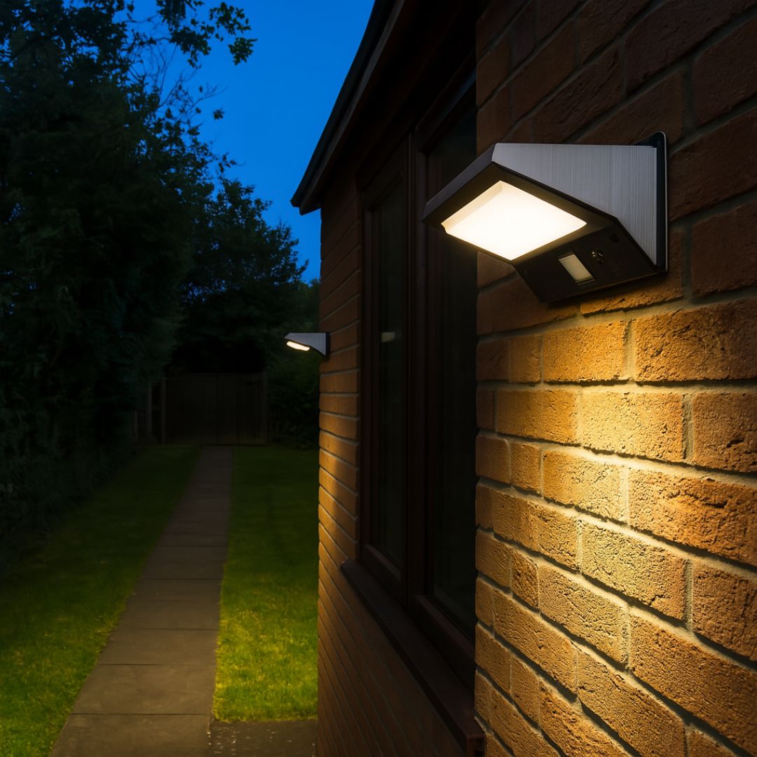 LED Solar Wandlamp Buiten met Bewegingssensor - Zwart, IP44 Waterdicht