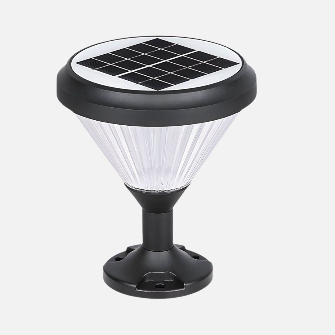 Solar LED Paalverlichting Buiten Waterdicht Zwart IP65 Kleurenwisseling