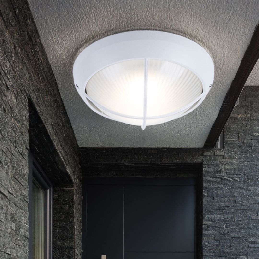Set Buiten LED-Wandlampen, 26 cm Rond Wit Gietaluminium, IP44