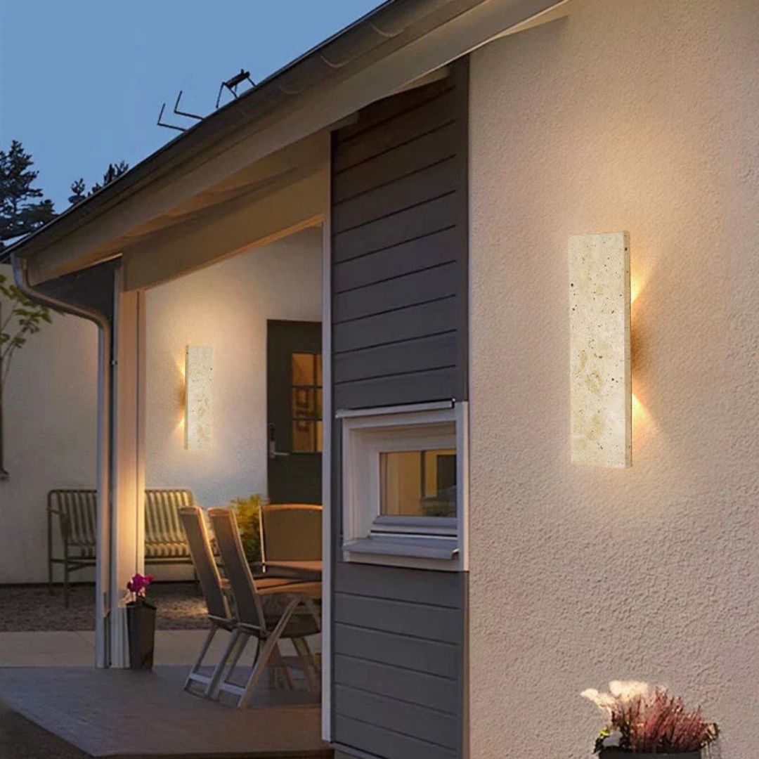 Buiten Wandlamp Natuursteen LED, IP65 Waterdicht voor Tuin en Balkon