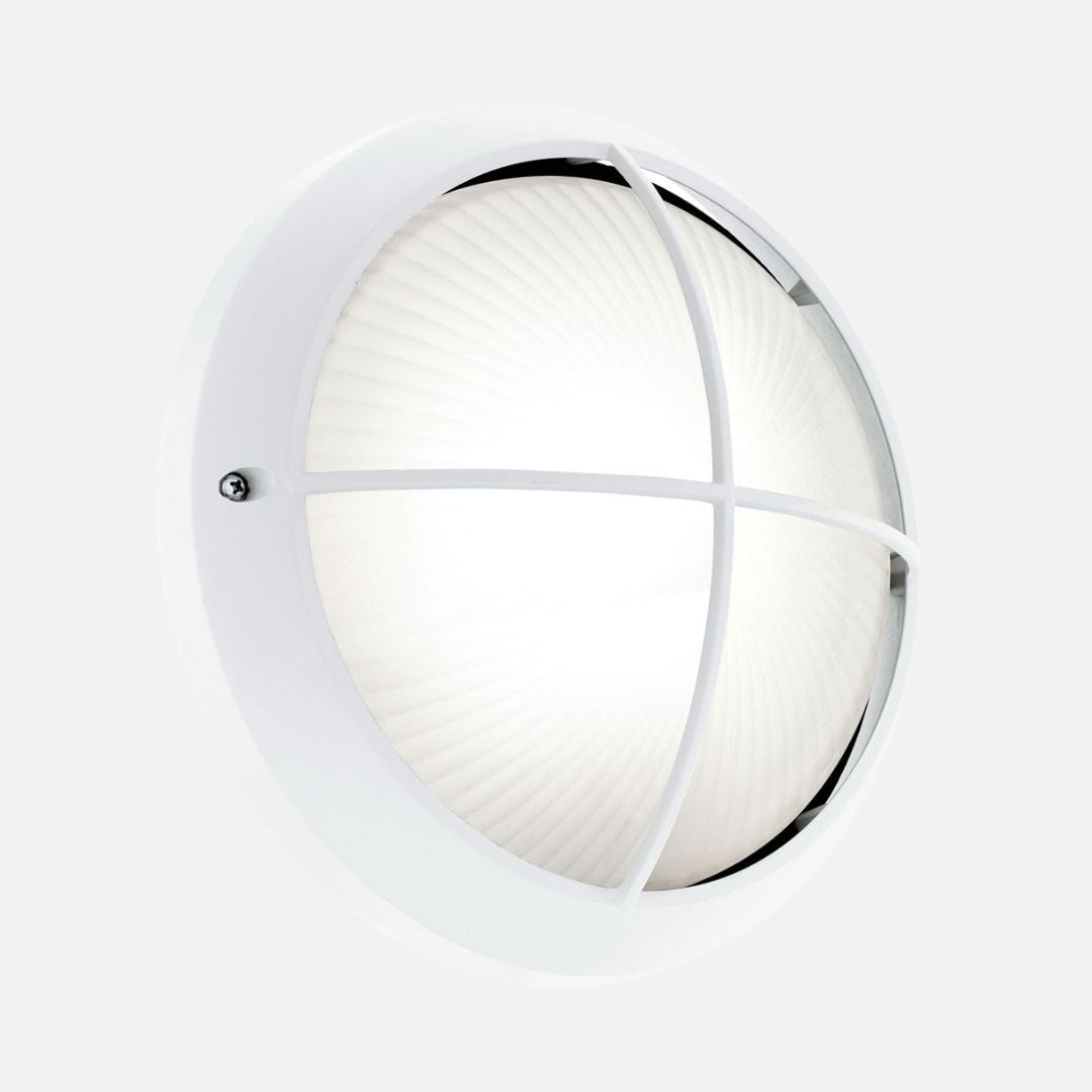 Set Buiten LED-Wandlampen, 26 cm Rond Wit Gietaluminium, IP44