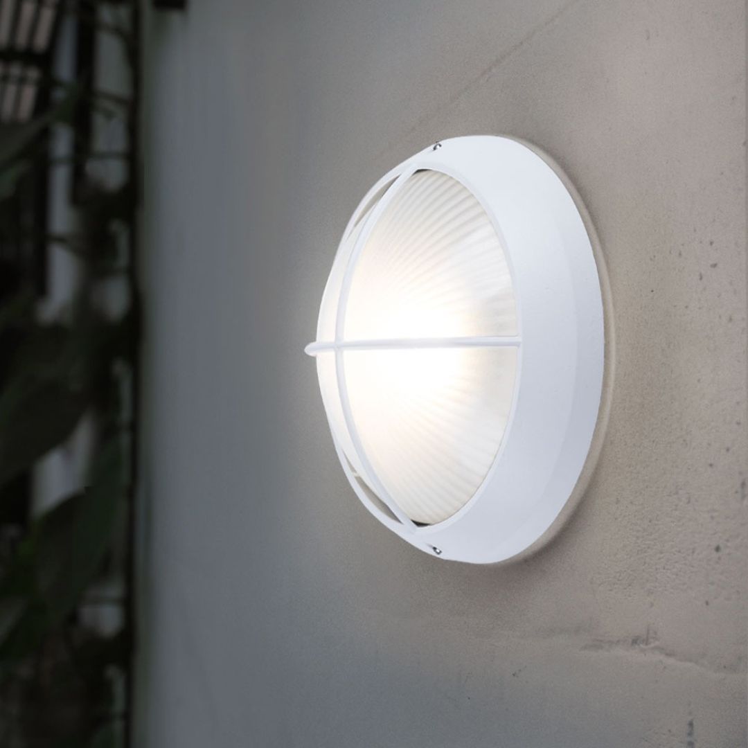 Set Buiten LED-Wandlampen, 26 cm Rond Wit Gietaluminium, IP44