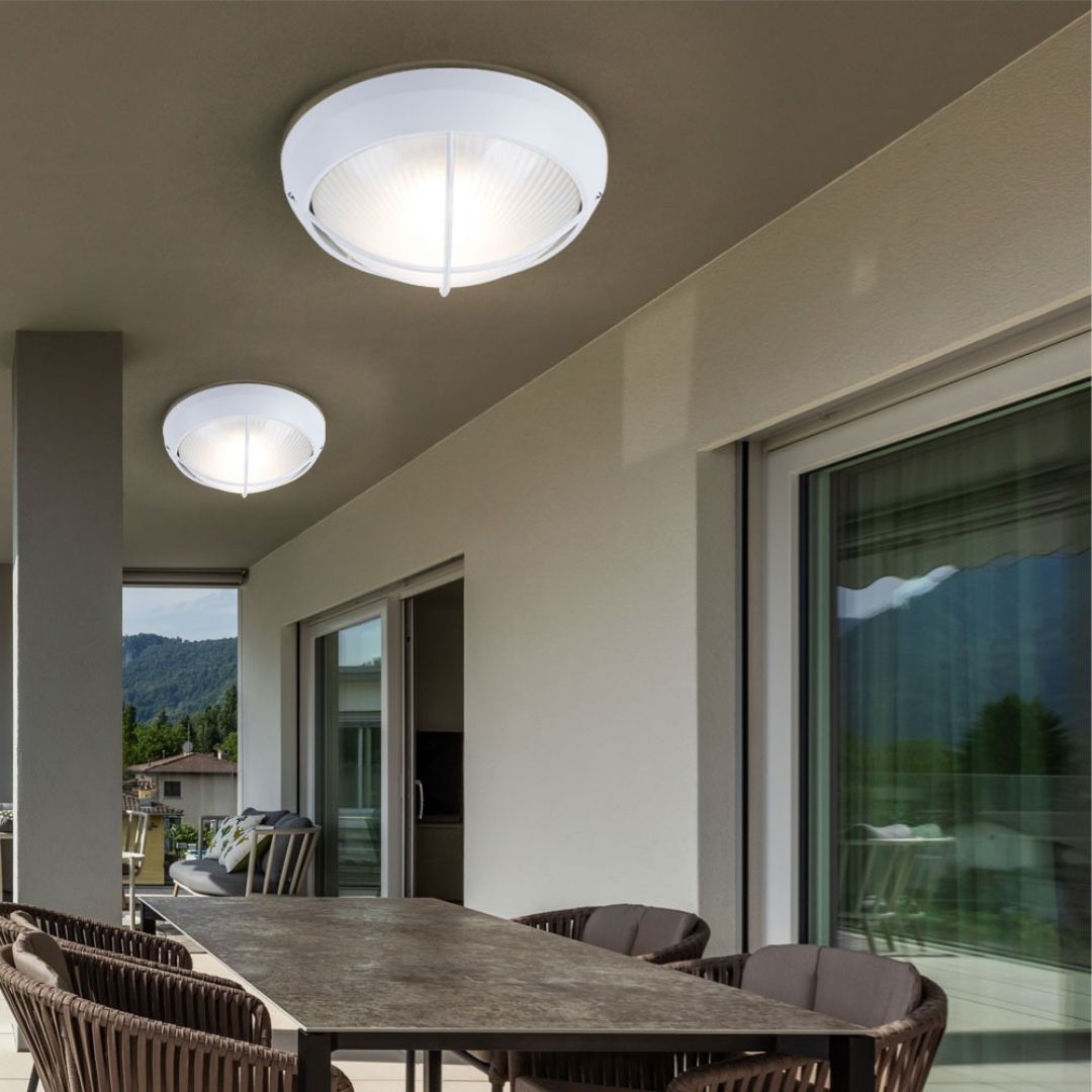 Set Buiten LED-Wandlampen, 26 cm Rond Wit Gietaluminium, IP44