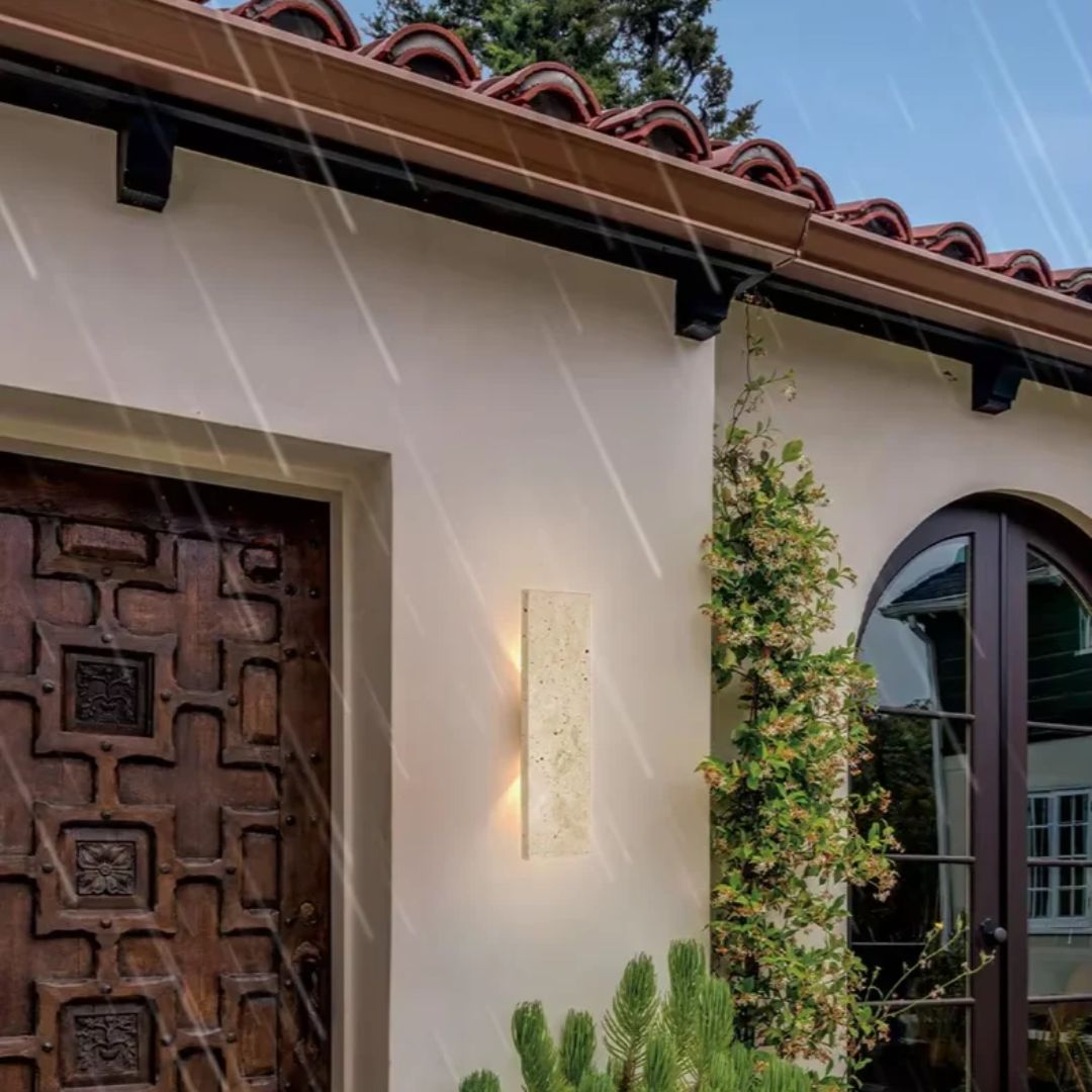 Buiten Wandlamp Natuursteen LED, IP65 Waterdicht voor Tuin en Balkon