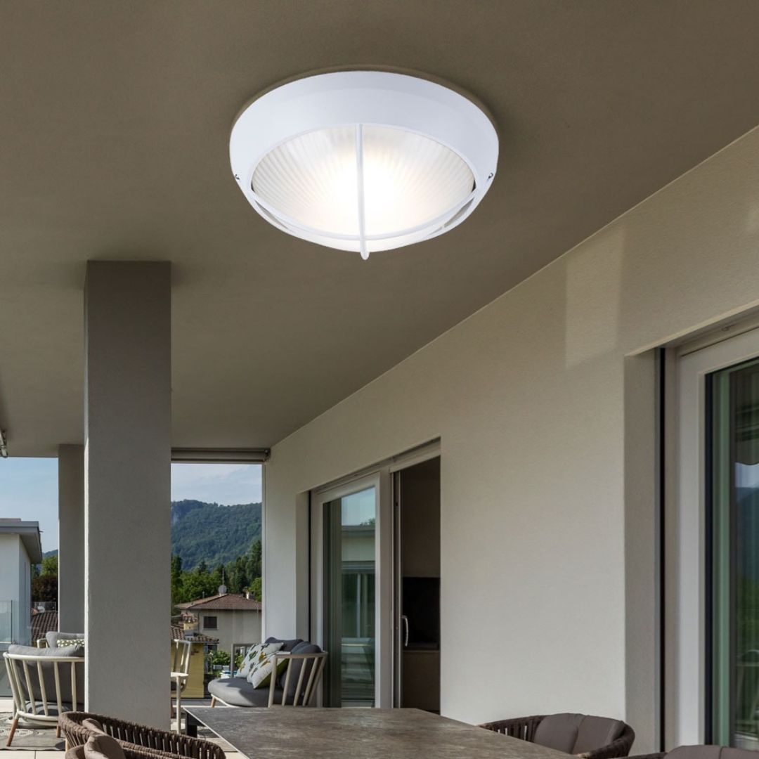 Set Buiten LED-Wandlampen, 26 cm Rond Wit Gietaluminium, IP44