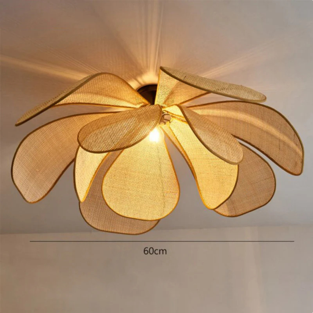 Antieke Rattan Plafondlamp – Vintage Plafonniere voor Slaapkamer 30-100 cm