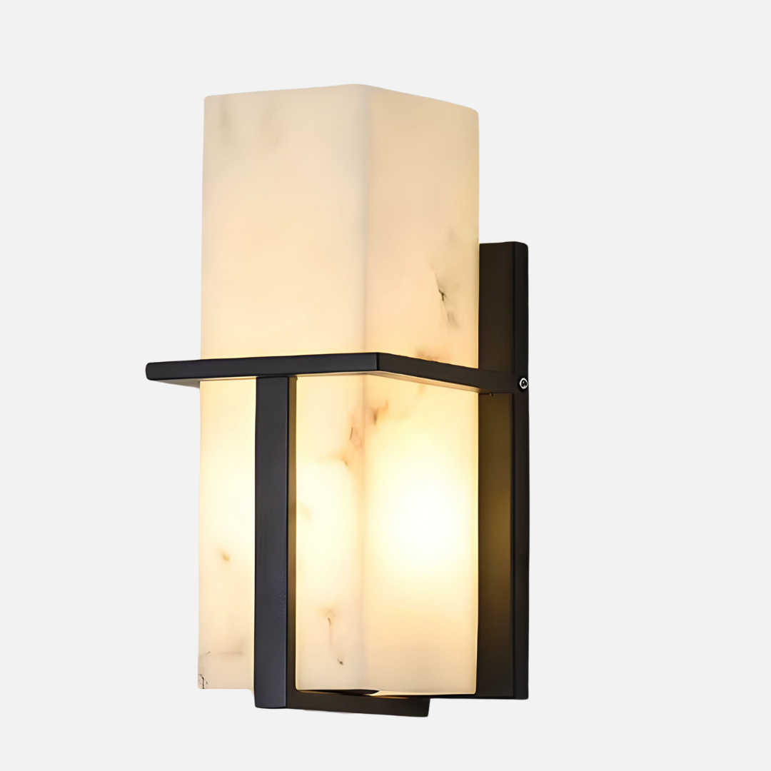 Roestvrijstalen Wandlamp met Marmer Effect – Duurzaam en Elegant voor Binnen en Buiten