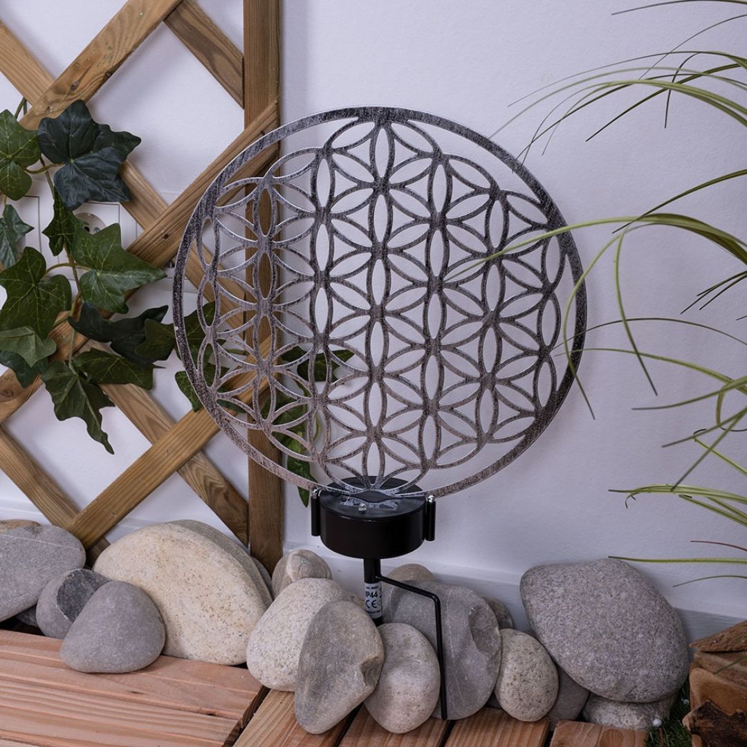 LED Solarlamp Antiek Zilver met Grondpen voor Buitenverlichting