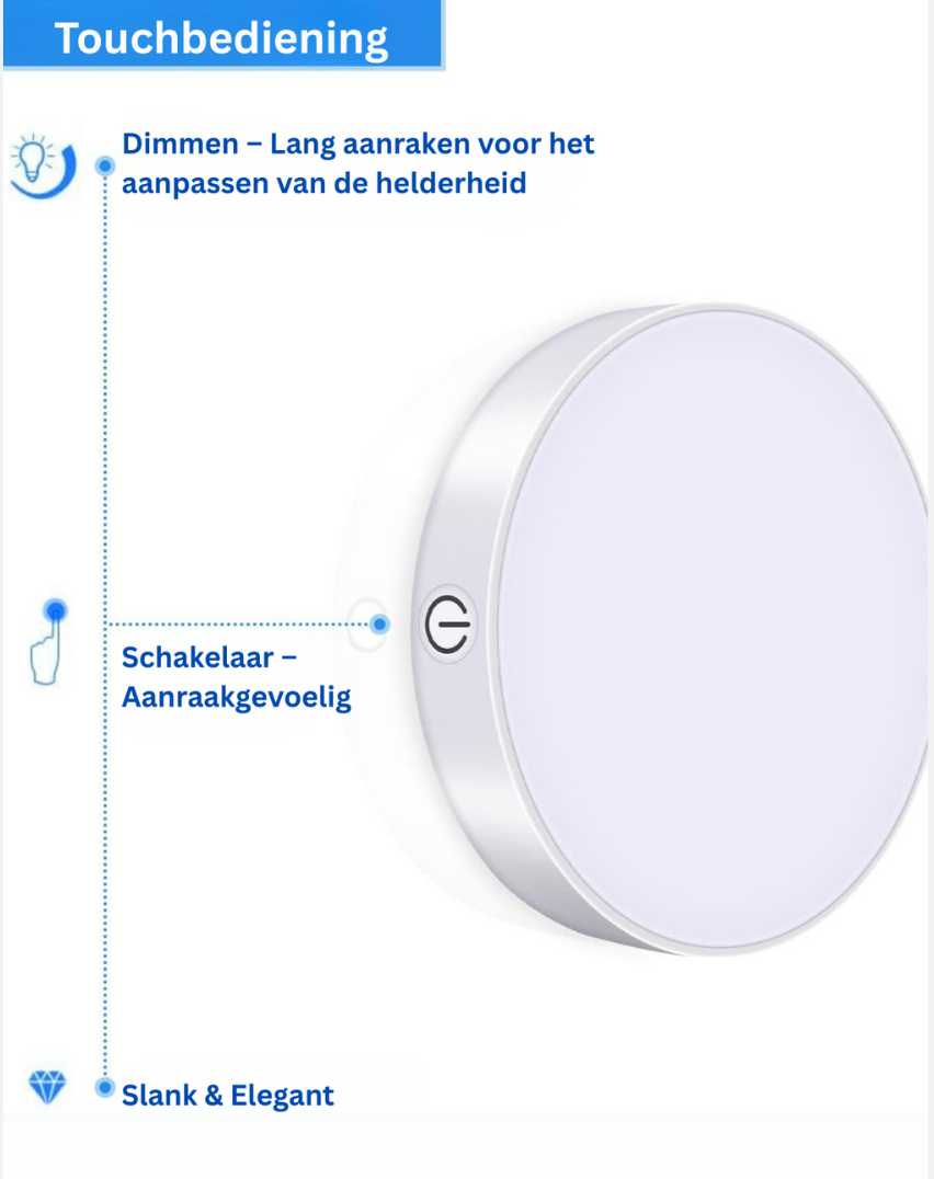 Oplaadbare LED Touchlamp 3000K/6000K Dimbaar (2 stuks)