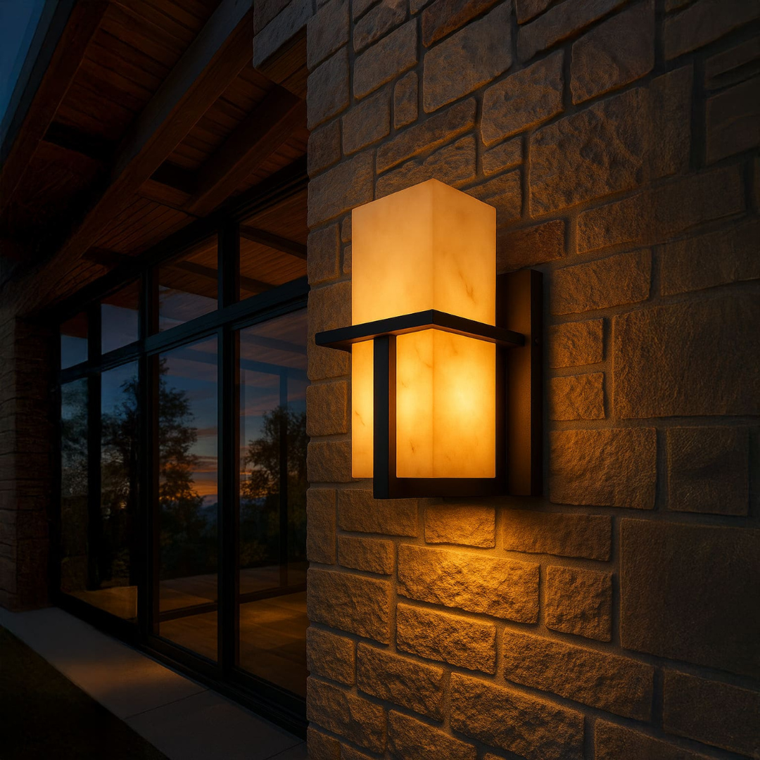 Roestvrijstalen Wandlamp met Marmer Effect – Duurzaam en Elegant voor Binnen en Buiten