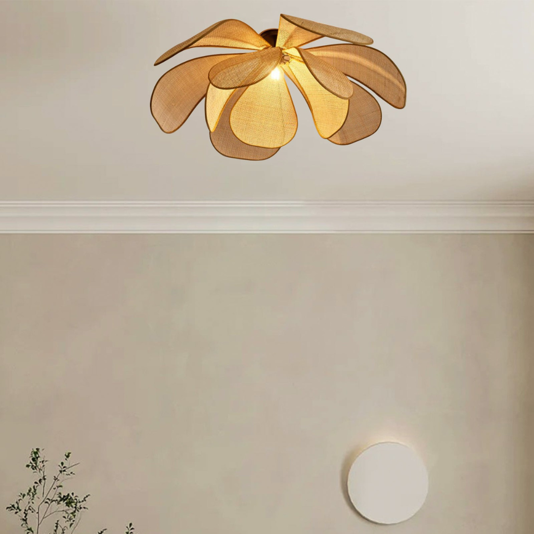 Antieke Rattan Plafondlamp – Vintage Plafonniere voor Slaapkamer 30-100 cm