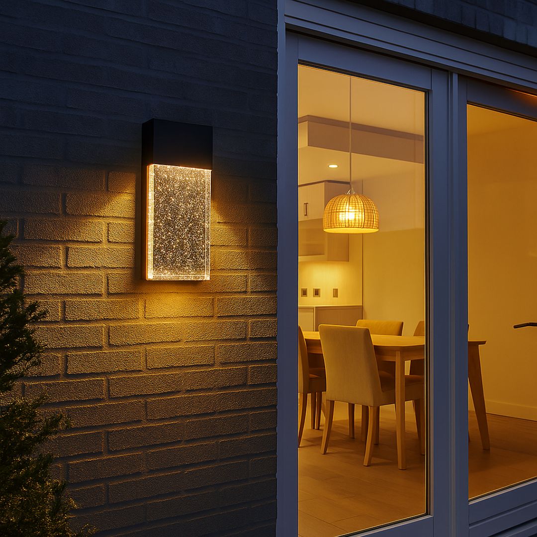 Wandlamp Zwart met Bubble Glas en CCT Selectie voor Binnengebruik