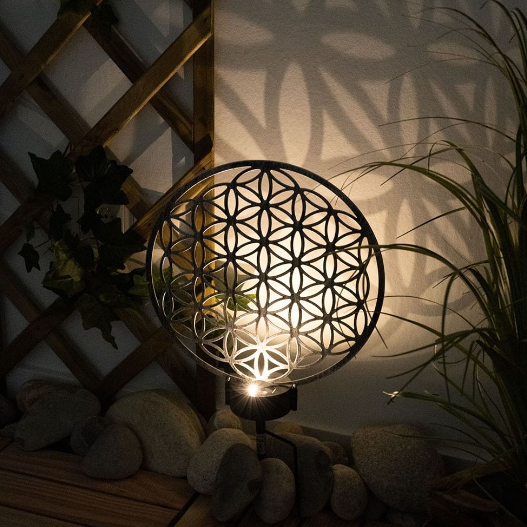 LED Solarlamp Antiek Zilver met Grondpen voor Buitenverlichting