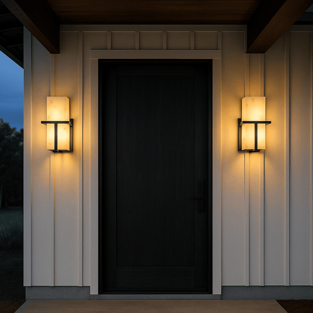 Roestvrijstalen Wandlamp met Marmer Effect – Duurzaam en Elegant voor Binnen en Buiten