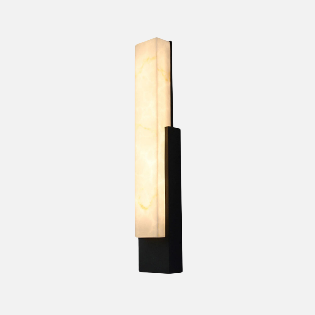 Weerbestendige Buitenlamp met Marmeren Effect en Roestvrijstalen Frame – Wandlamp Buiten voor Veiligheid en Sfeer